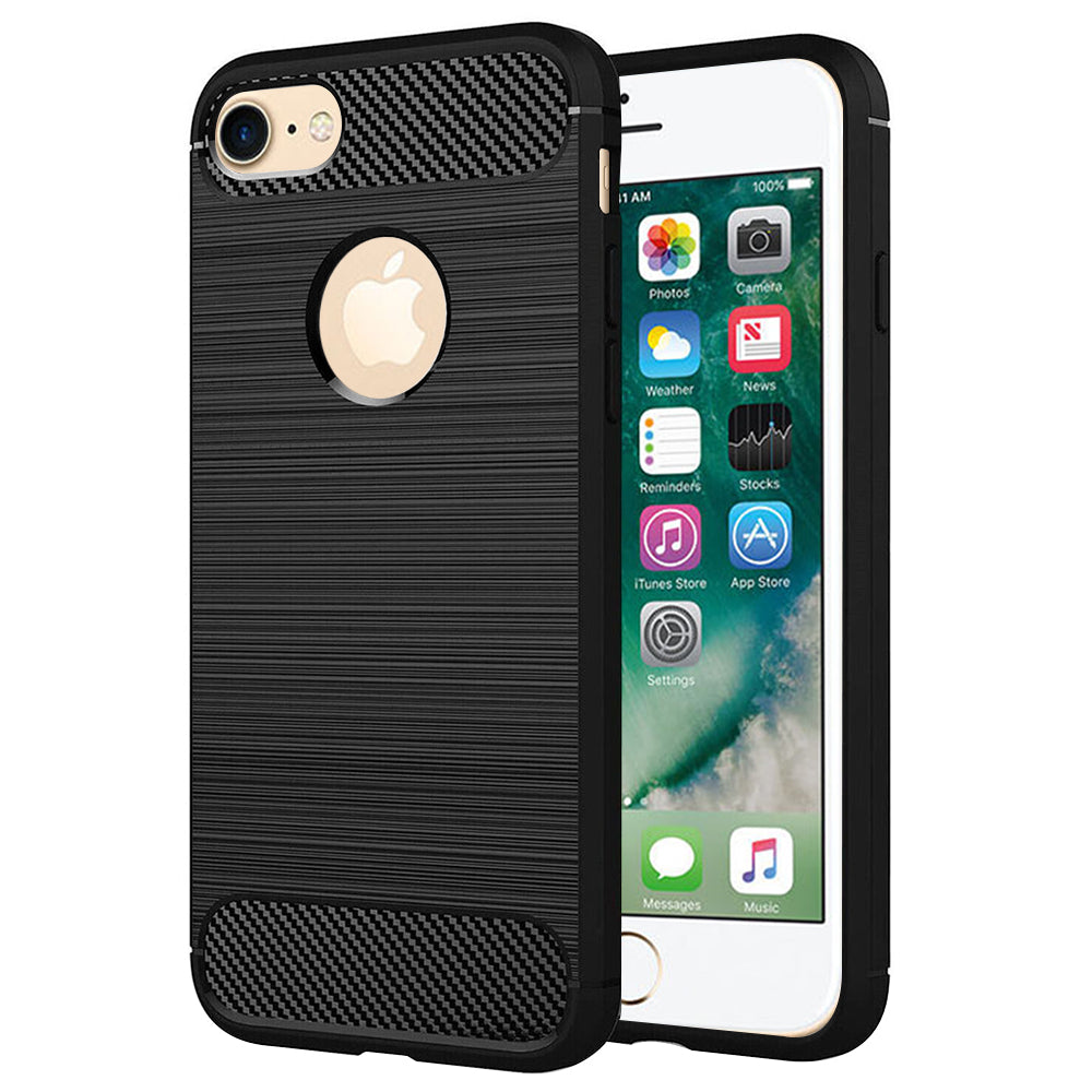 Kuori Apple iPhone 8 / 7:lle, Techsuit, Hiili, Musta
