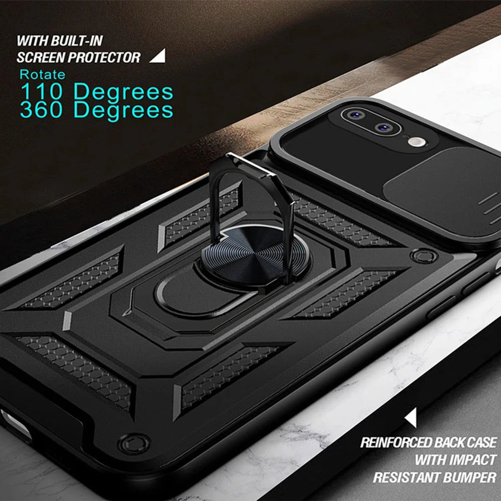 Kuori Apple iPhone 8 Plus / 7 Plus, Techsuit, CamShield, Musta