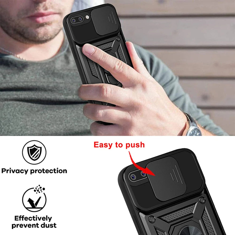 Kuori Apple iPhone 8 Plus / 7 Plus, Techsuit, CamShield, Musta