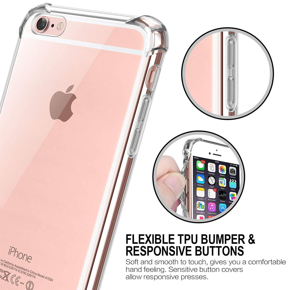 Kuori Apple iPhone SE (2016) / 5 / 5s, Techsuit, Iskunkestävä Kirkas, Läpinäkyvä