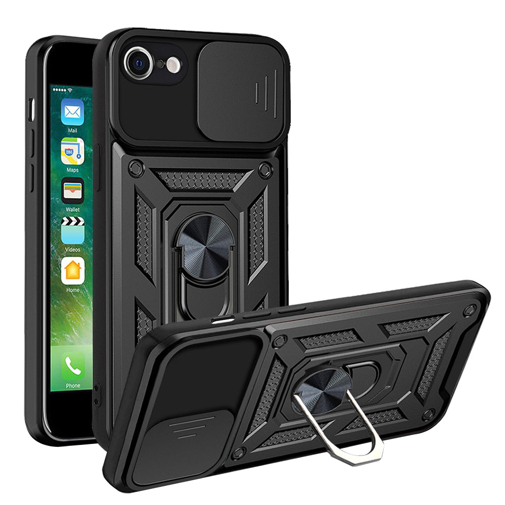 Kuori Apple iPhone SE (2022) / SE (2020) / 8 / 7, Techsuit, CamShield, Musta