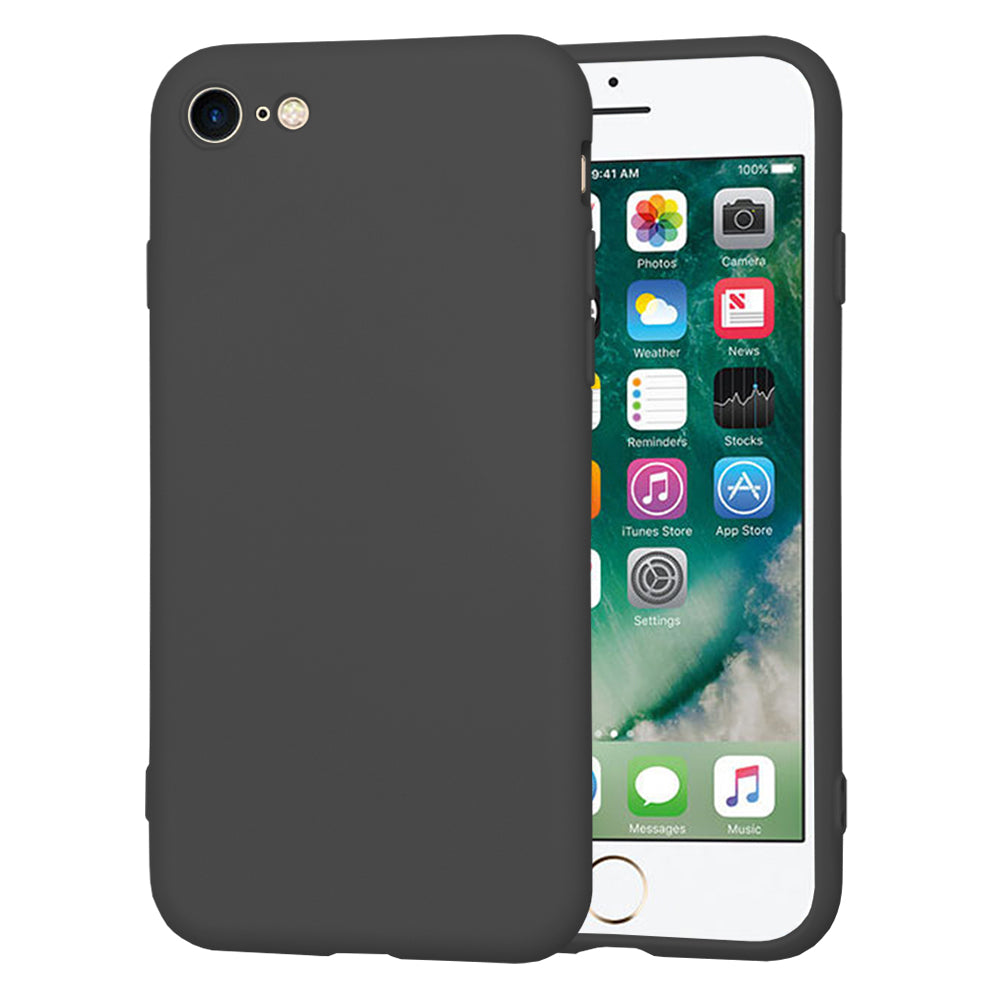 Kuori Apple iPhone SE (2022) / SE (2020) / 8 / 7, Techsuit, SoftFlex, Musta