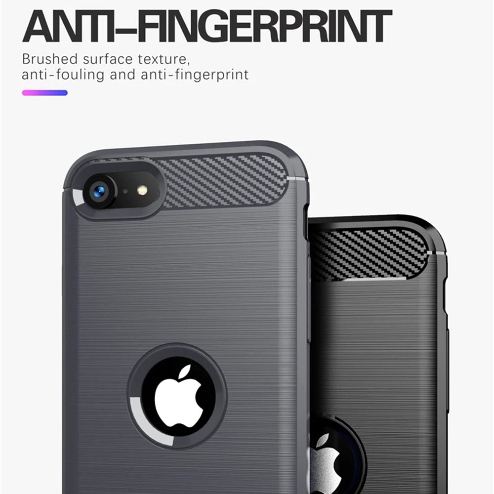 Kuori Apple iPhone SE (2022) / SE (2020) -puhelimelle, Techsuit, Hiili, Musta
