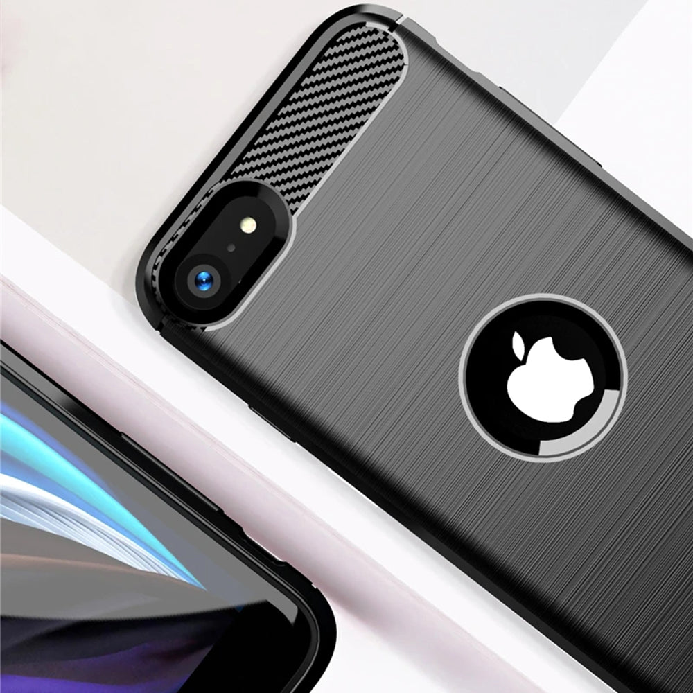Kuori Apple iPhone SE (2022) / SE (2020) -puhelimelle, Techsuit, Hiili, Musta