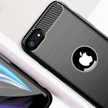 Kuori Apple iPhone SE (2022) / SE (2020) -puhelimelle, Techsuit, Hiili, Musta
