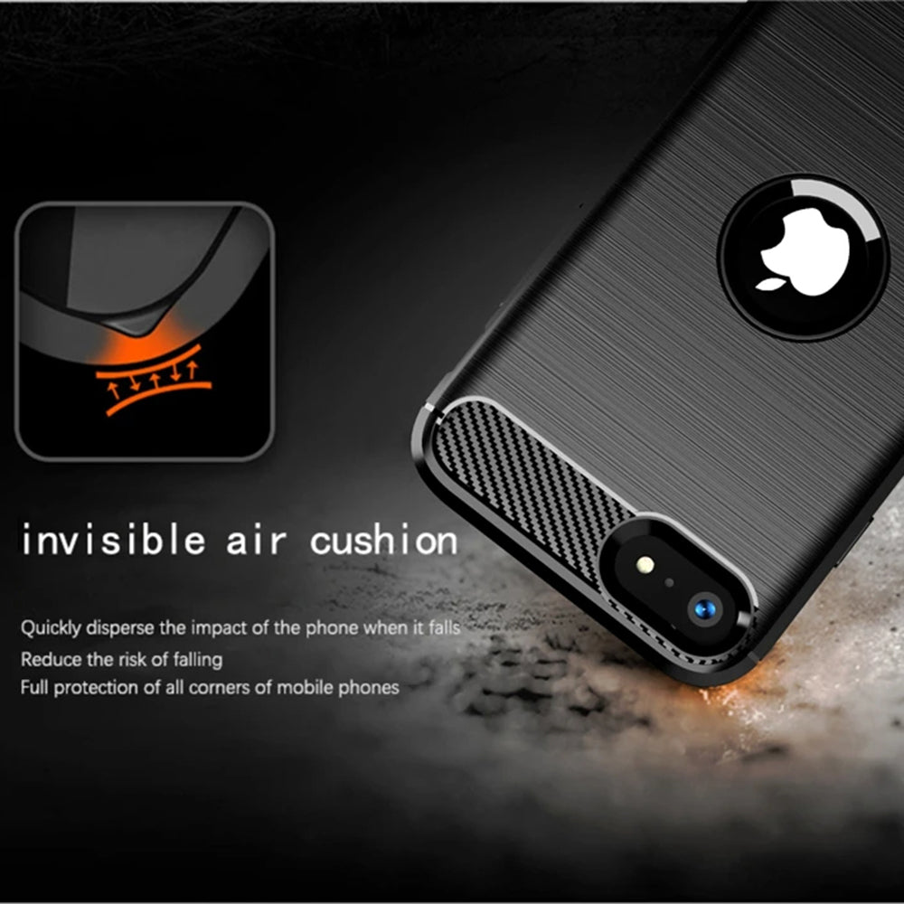 Kuori Apple iPhone SE (2022) / SE (2020) -puhelimelle, Techsuit, Hiili, Musta