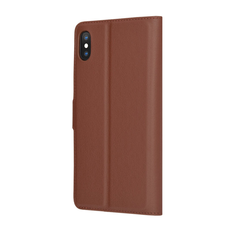 Kuori Apple iPhone XS Maxille, Techsuit, Nahkainen Folio, Ruskea