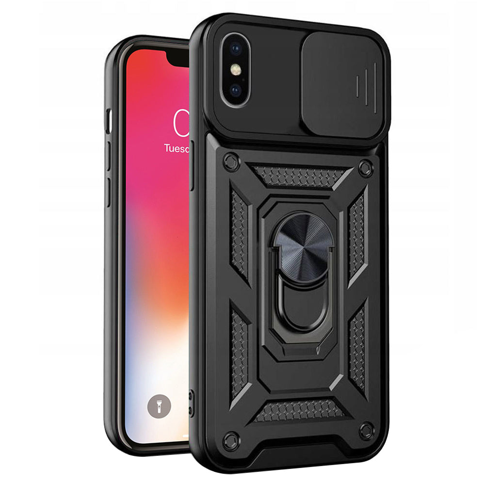 Kuori Apple iPhone XS / X:lle, Techsuit, CamShield, Musta