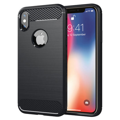 Kuori Apple iPhone XS / X:lle, Techsuit, Hiili, Musta