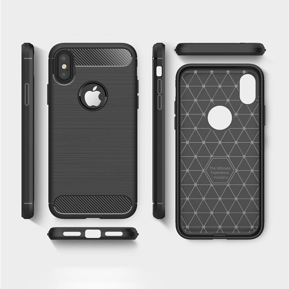 Kuori Apple iPhone XS / X:lle, Techsuit, Hiili, Musta