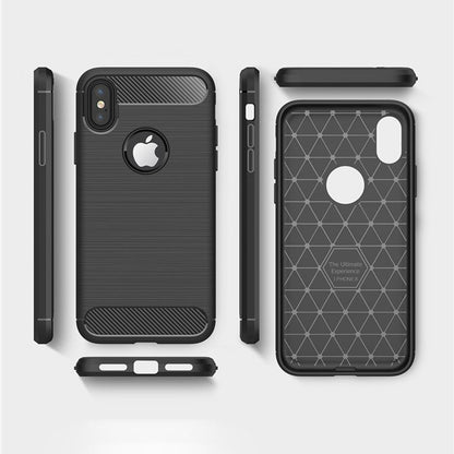 Kuori Apple iPhone XS / X:lle, Techsuit, Hiili, Musta