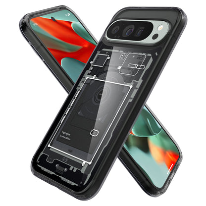 Kuori Google Pixel 9 Pro XL:lle, Spigen, Ultra Hybrid Zero One, Musta ACS07722
