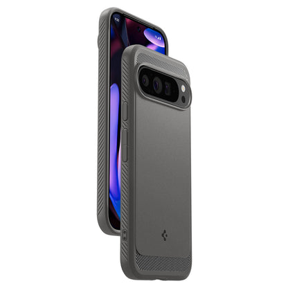 Suojakotelo Google Pixel 9 Pro XL:lle, Spigen, Rugged Armor, Harmaa ACS07784