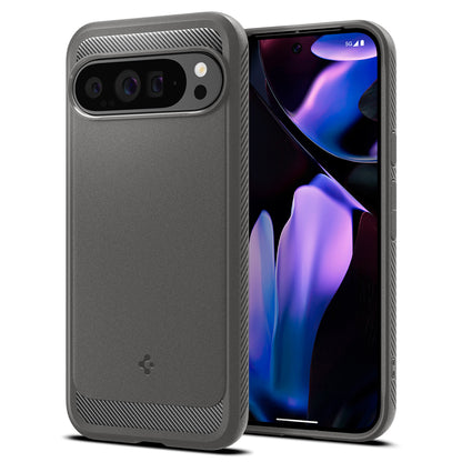 Suojakotelo Google Pixel 9 Pro XL:lle, Spigen, Rugged Armor, Harmaa ACS07784
