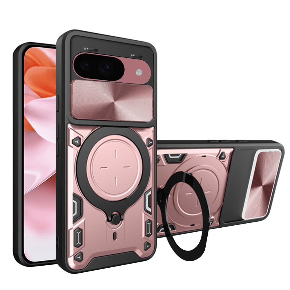 Kuori Google Pixel 9 / 9 Pro:lle, Techsuit, CamGuard Pro, vaaleanpunainen kulta