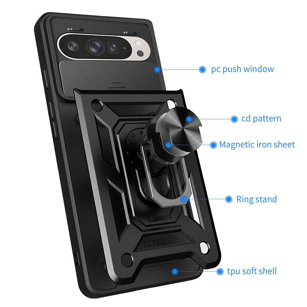 Kuori Google Pixel 9 / 9 Pro:lle, Techsuit, CamShield, Vaaleanpunainen