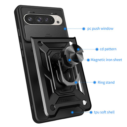 Kuori Google Pixel 9 / 9 Pro:lle, Techsuit, CamShield, Vaaleanpunainen