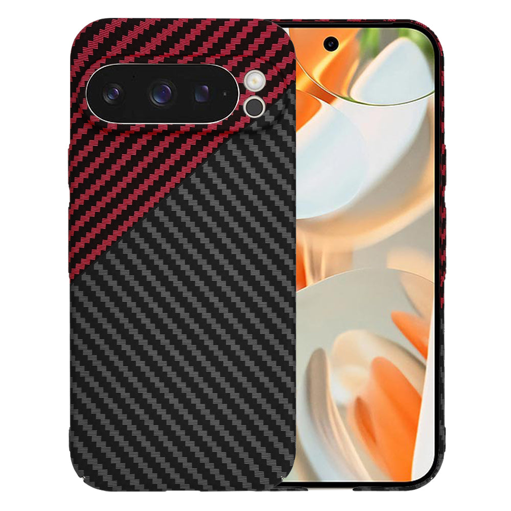 Kuori Google Pixel 9 Pro:lle, Techsuit, Carbonite FiberShell, Musta Punainen