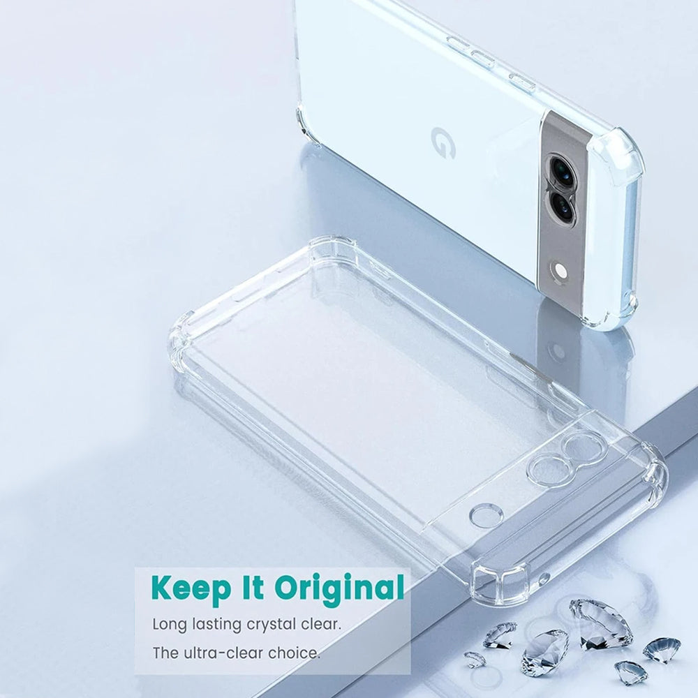 Kuori Google Pixel 9 Pro:lle, Techsuit, Iskunkestävä Kirkas, Läpinäkyvä