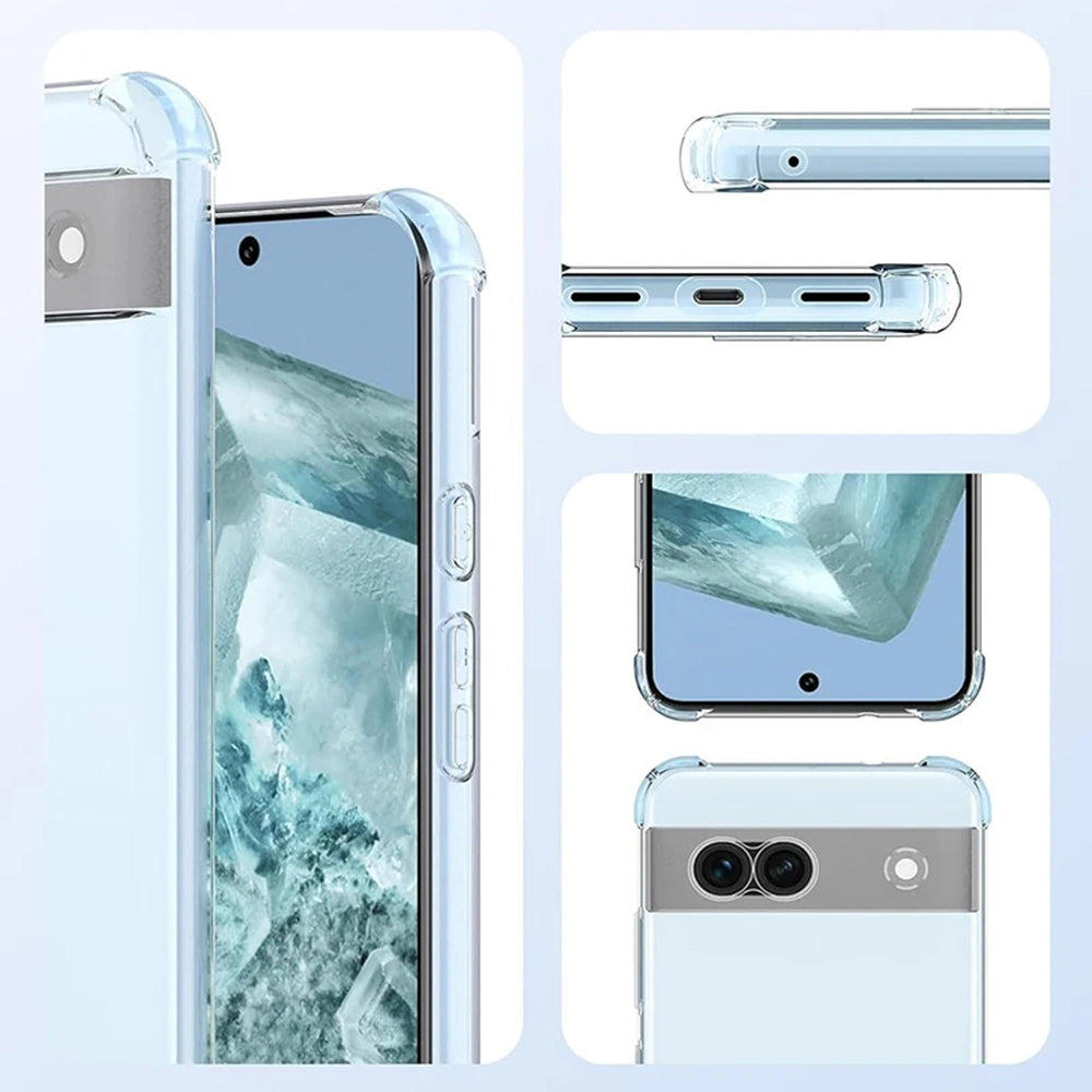 Kuori Google Pixel 9 Pro:lle, Techsuit, Iskunkestävä Kirkas, Läpinäkyvä
