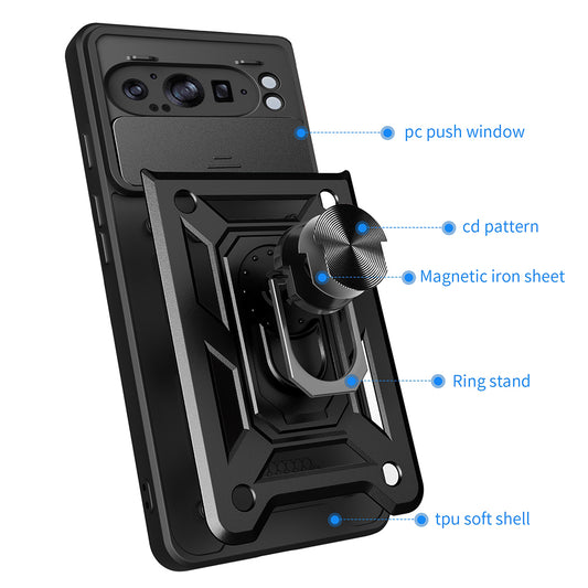 Kuori Google Pixel 9 Pro XL:lle, Techsuit, CamShield, Musta