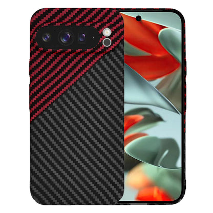 Case for Google Pixel 9 Pro XL, Techsuit, Carbonite FiberShell, Black Red