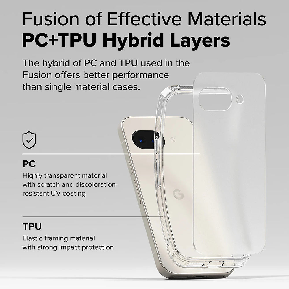 Kuori Google Pixel 9a:lle, Ringke, Fusion, Himmeän läpinäkyvä