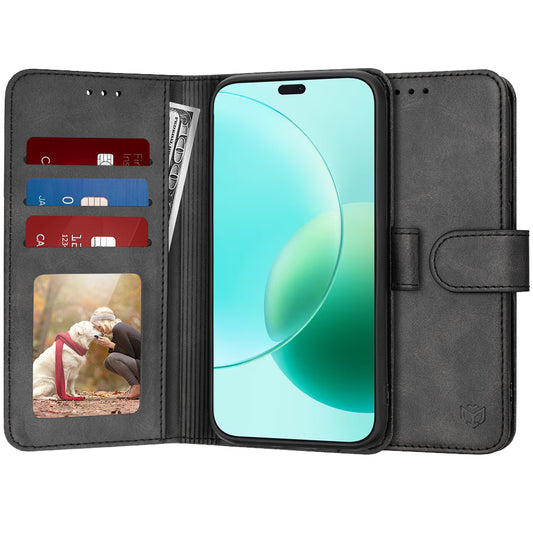 Honor 400 Lite -suojakuori, Techsuit, Diary Book, Musta