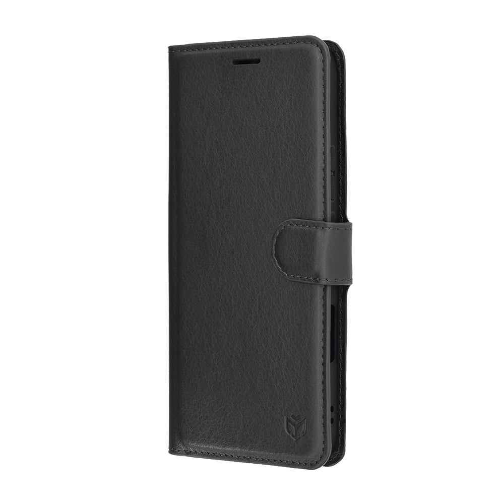Honor 400 Lite -suojakuori, Techsuit, nahkainen folio, musta
