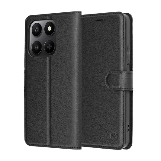 Kuori Honor 400 Smart 4G / X7d 4G / 400 Smart 5G:lle, Techsuit, nahkainen folio, musta