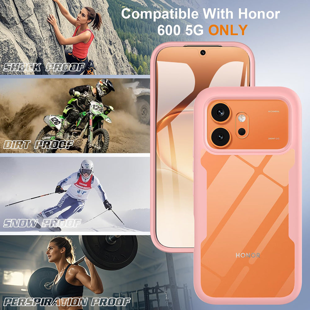 Kuori Honor 600 Pro / 600:lle, Techsuit, ColorVerse 360, vaaleanpunainen