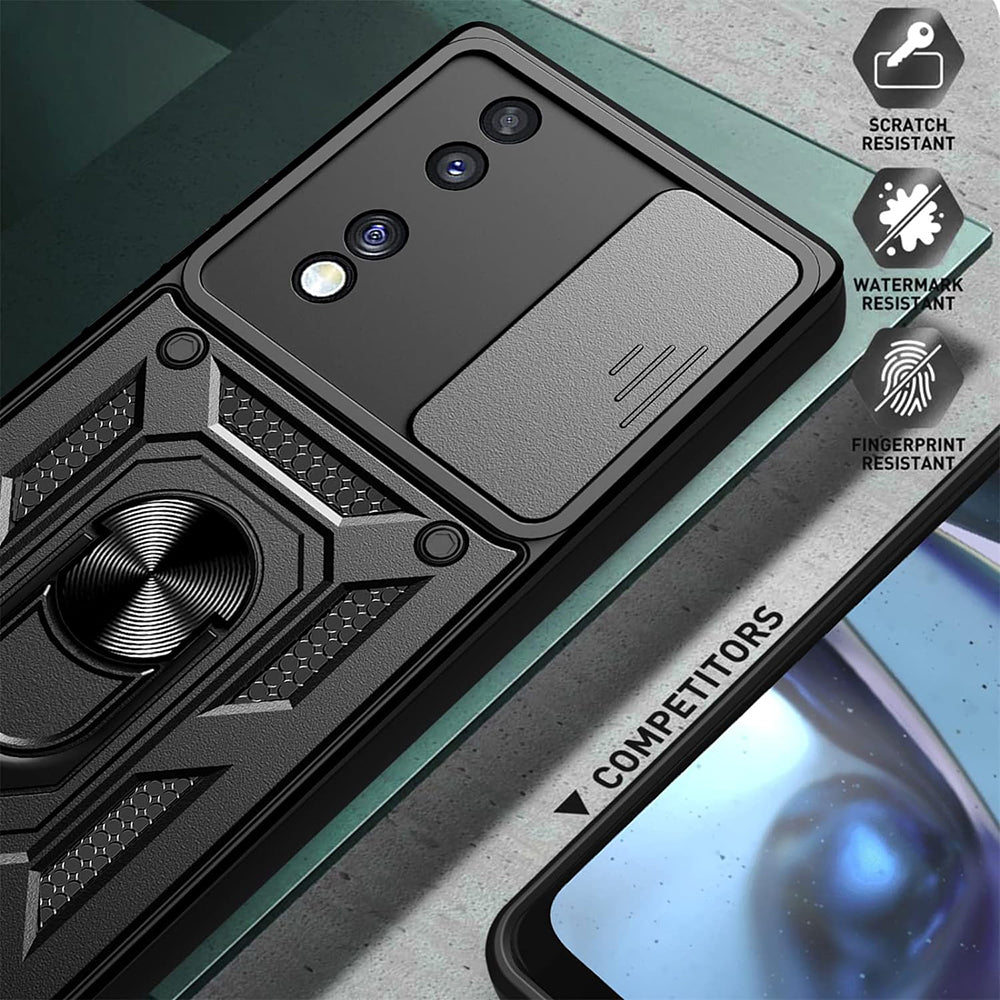 Case for Honor 70, Techsuit, CamShield, Black