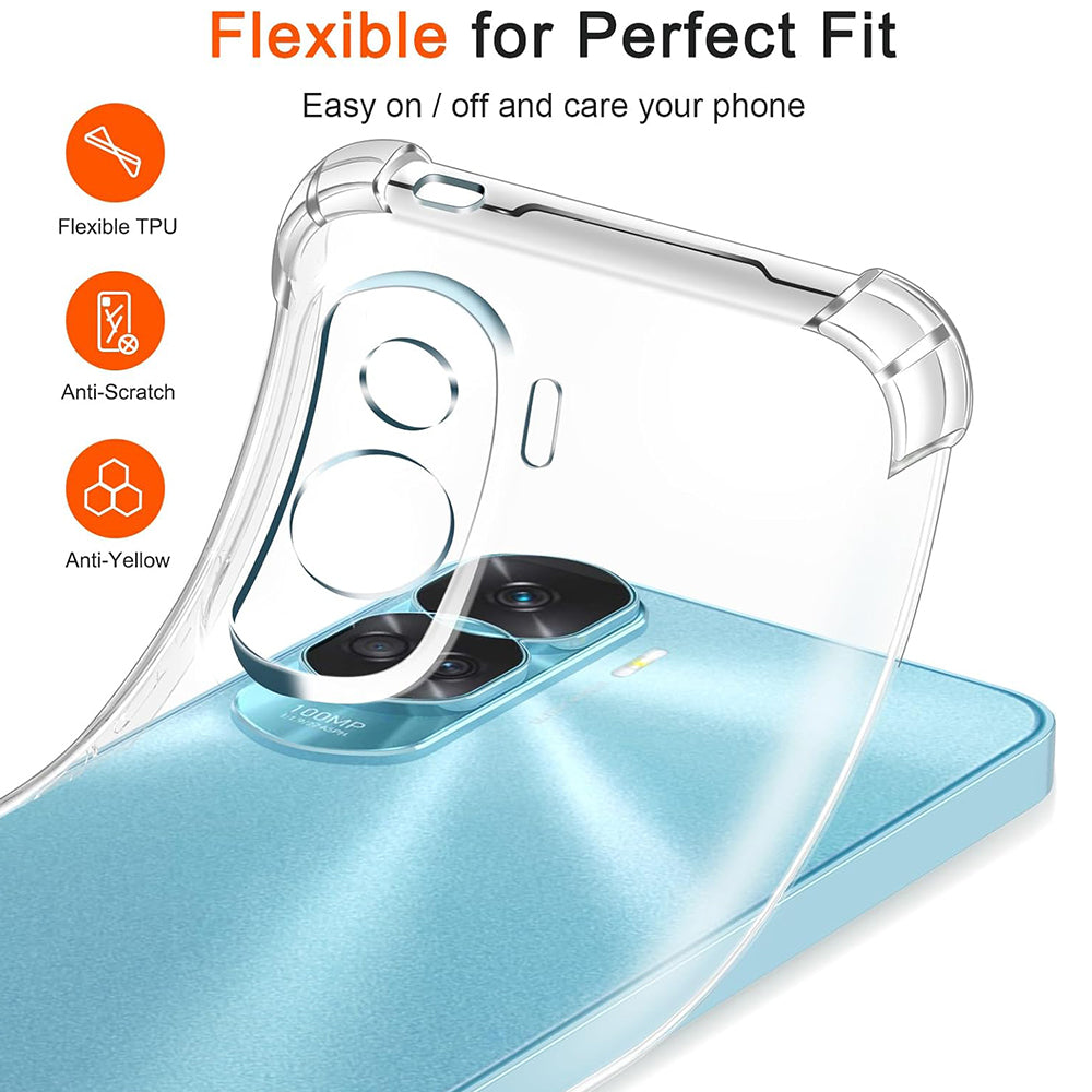 Kotelo Honor 90 Lite -puhelimelle, Techsuit, Iskunkestävä Kirkas, Läpinäkyvä