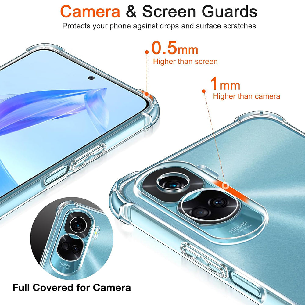 Kotelo Honor 90 Lite -puhelimelle, Techsuit, Iskunkestävä Kirkas, Läpinäkyvä