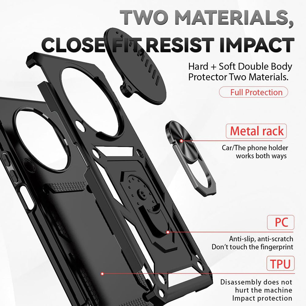 Case for Honor Magic5 Lite, Techsuit, CamShield, Black