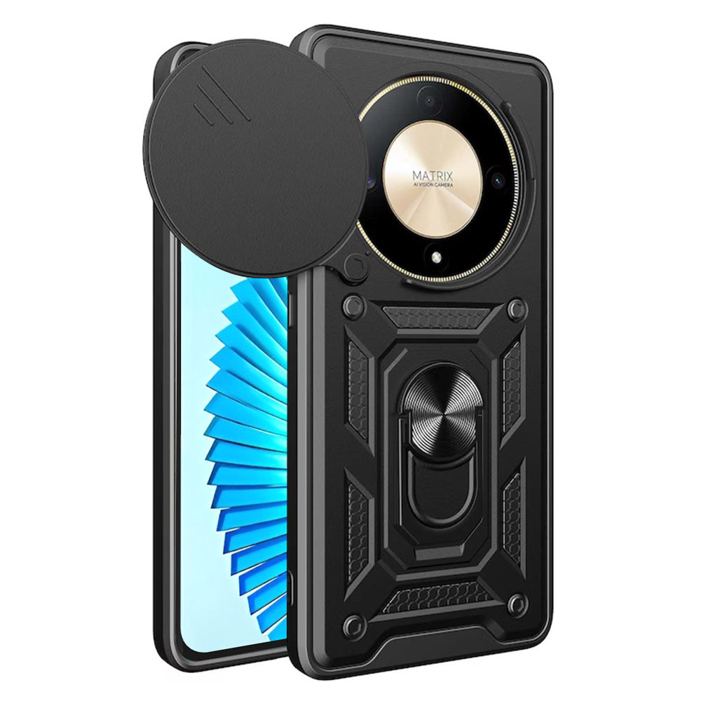 Kuori Honor Magic6 Lite -puhelimelle, Techsuit, CamShield, Musta