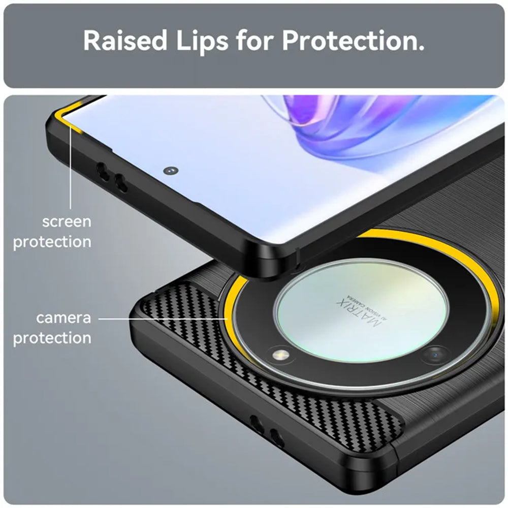 Case for Honor Magic6 Lite, Techsuit, Carbon, Black