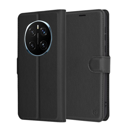 Kuori Honor Magic7 Pro:lle, Techsuit, nahkainen folio, musta