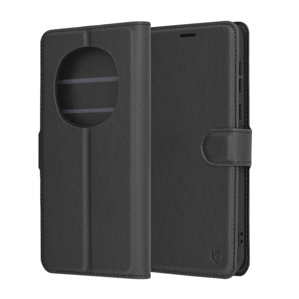 Case for Honor Magic7 Pro, Techsuit, Leather Folio, Black
