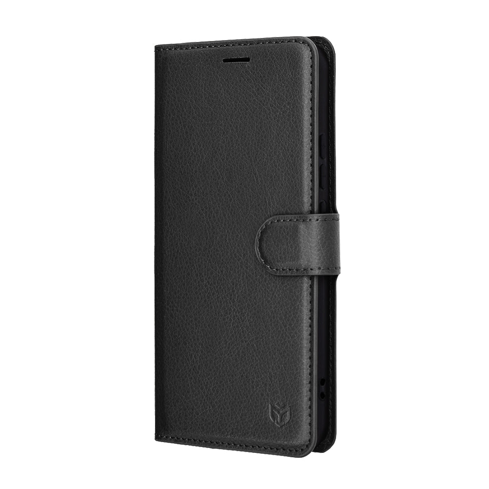Kotelo Honor Magic8 Lite -puhelimelle, Techsuit, Leather Folio, Musta