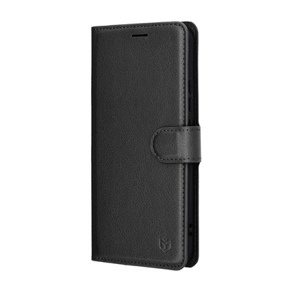 Kotelo Honor Magic8 Lite -puhelimelle, Techsuit, Leather Folio, Musta