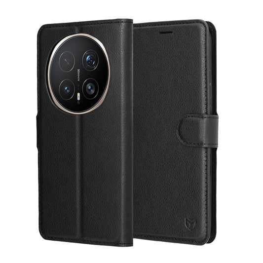 Kuori Honor Magic8 Pro:lle, Techsuit, nahkainen folio, musta