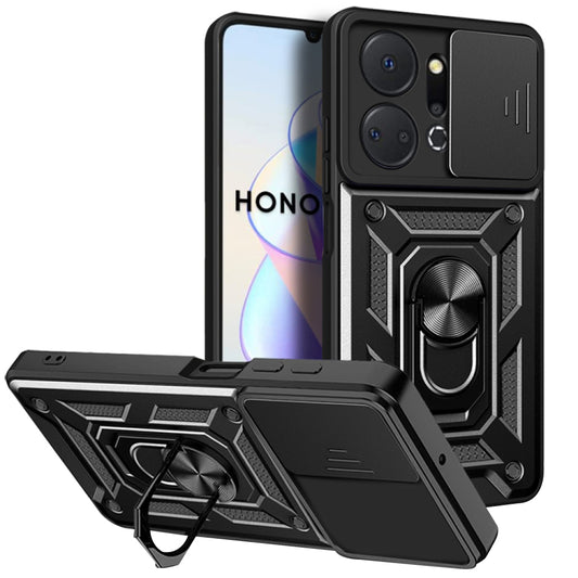 Kuori Honor X7a:lle, Techsuit, CamShield, Musta