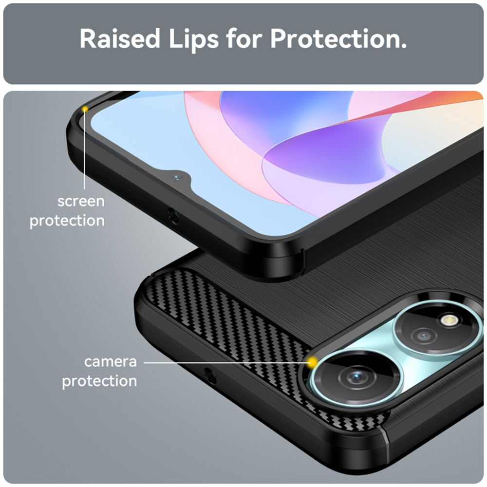 Kuori Honor X7b 5G / 90 Smart / X7b 4G:lle, Techsuit, Hiili, Musta