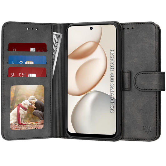 Kuori Honor 400 Smart 4G / X7d 4G:lle, Techsuit, Diary Book, Musta