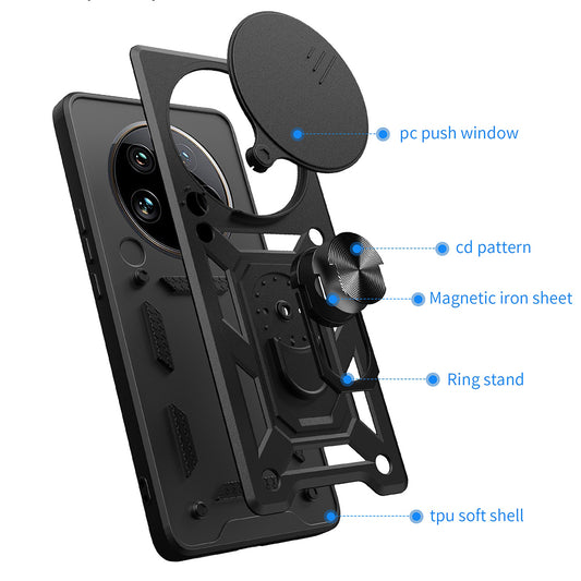 Kuori Honor X9c / Magic7 Lite -puhelimelle, Techsuit, CamShield, Musta