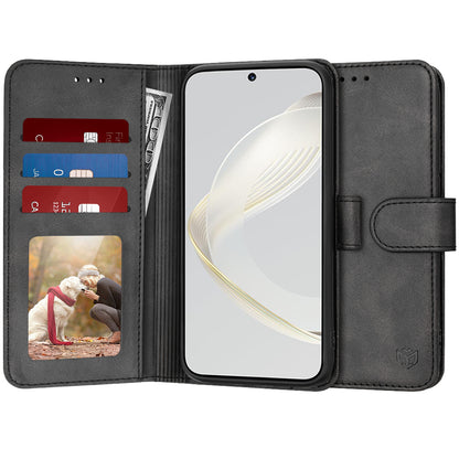 Kuori Huawei nova 12s / nova 11:lle, Techsuit, Diary Book, Musta