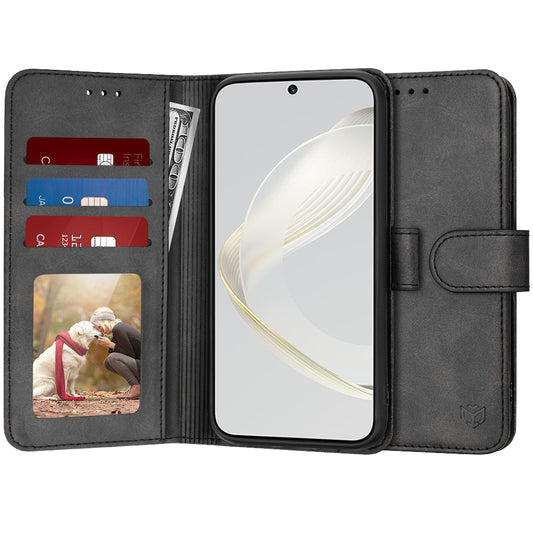 Kuori Huawei nova 12s / nova 11:lle, Techsuit, Diary Book, Musta
