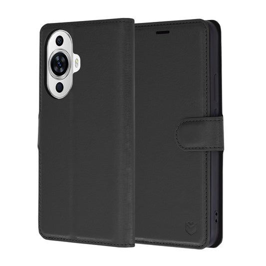 Kuori Huawei nova 12s / nova 11:lle, Techsuit, nahkainen folio, musta