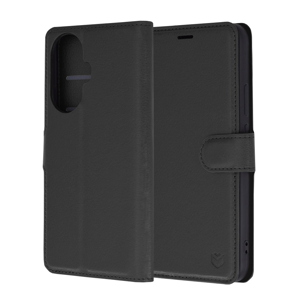 Kuori Huawei nova 12s / nova 11:lle, Techsuit, nahkainen folio, musta